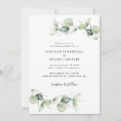 Elegante eucalyptus script bruiloft kaart (Voorkant)