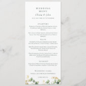 Elegante eucalyptus script bruiloft menu (Voorkant)