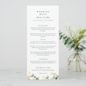 Elegante eucalyptus script bruiloft menu (Staand voorkant)