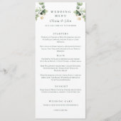 Elegante eucalyptus script bruiloft menu (Voorkant)