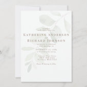 Elegante eucalyptus stam geen ouders bruiloft kaart (Voorkant)