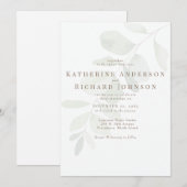 Elegante eucalyptus stam geen ouders bruiloft kaart (Voorkant / Achterkant)