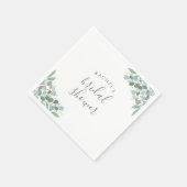 Elegante Eucalyptus Stof Blauwe Bruidsborrel Servet (Hoek)