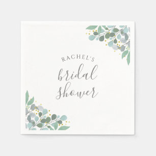 Elegante Eucalyptus Stofblauwe Bruidsdouche Servet