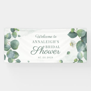 Elegante Eucalyptus Succulente Bruiloftsshower Spandoek
