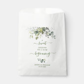 Elegante Eucalyptus Sweet Ending to New Beginning Bedankzakje (Voorkant)