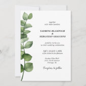 Elegante Eucalyptus Trouw Uitnodiging (Voorkant)