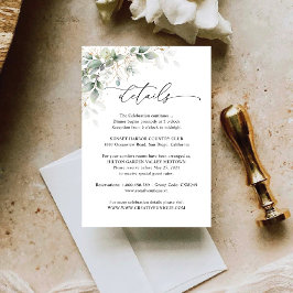 Elegante Eucalyptus Trouwdetails Kaart