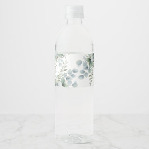 Elegante Eucalyptus Trouwfles Label Tags Waterfles Etiket