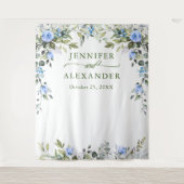 Elegante Eucalyptus Trouwfoto Booth Achtergrond Wandkleed (Voorkant)