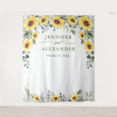 Elegante Eucalyptus Trouwfotobooth Achtergrond Wandkleed (Voorkant)