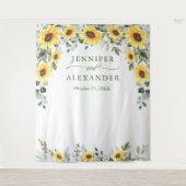 Elegante Eucalyptus Trouwfotocabine Achtergrond Wandkleed (Voorkant)