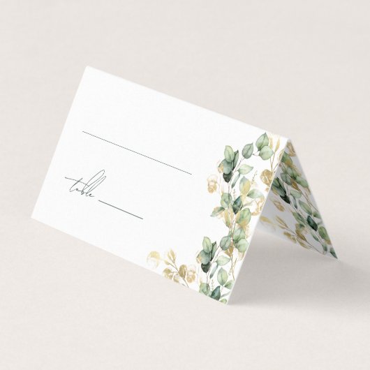 Elegante Eucalyptus trouwplaats kaarten (Voorkant)