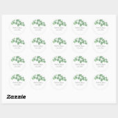 Elegante Eucalyptus trouwstickers Ronde Sticker (Vel)