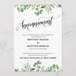 Elegante Eucalyptus Uitgestelde Huwelijksaankondig Kaart