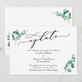 Elegante Eucalyptus Uitgestelde Trouwdag Updatekaa Kaart (Voorkant / Achterkant)