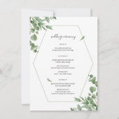 Elegante eucalyptus verlaat trouwprogramma's (Achterkant)