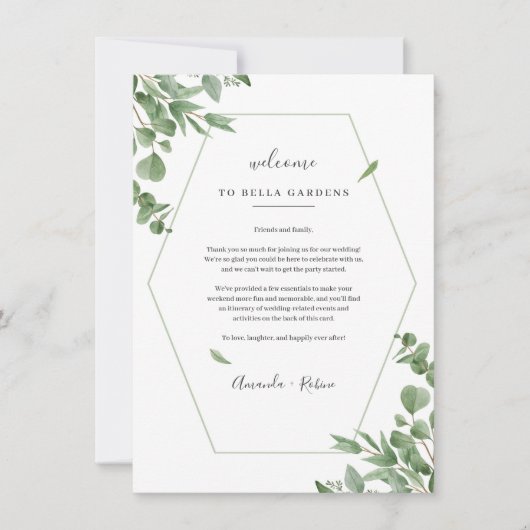 Elegante eucalyptus verlaat trouwprogramma's (Voorkant)