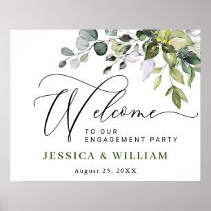 Elegante Eucalyptus VERLOVINGSPARTIJ Welkomstbord Poster