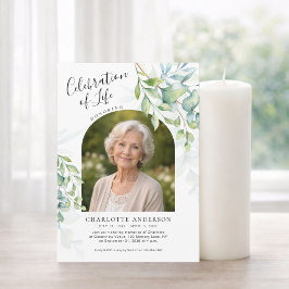 Elegante Eucalyptus Viering van het Leven Foto Kaart