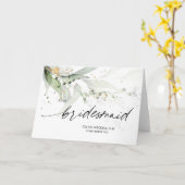 Elegante eucalyptus voor mijn bruidsmeisje op mijn kaart (Gele Bloem)