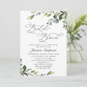 Elegante Eucalyptus Watercolor Bruidsbrunch Kaart (Staand voorkant)