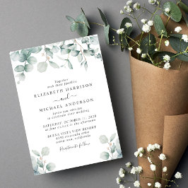 Elegante Eucalyptus Watercolor Bruiloft Kaart