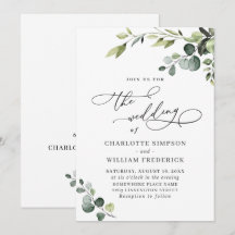 Elegante Eucalyptus Watercolor Groene Huwelijk
