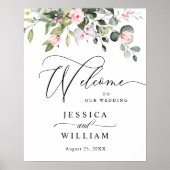 Elegante Eucalyptus Watercolor Huwelijks Welkomst Poster (Voorkant)