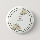 Elegante eucalyptus watercolor ronde stickers button 5,7 cm (Voorkant)