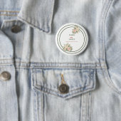 Elegante eucalyptus watercolor ronde stickers button 5,7 cm (In situ)