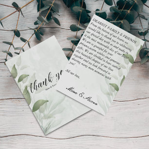 Elegante Eucalyptus waterverf bloemenbruiloft Bedankkaart