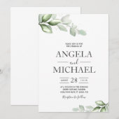 Elegante eucalyptus Waterverf Boho Blad Kaart (Voorkant / Achterkant)