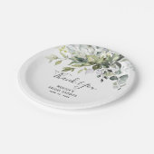 Elegante Eucalyptus Waterverf Bruidsdouche Papieren Bordje (Gekanteld)