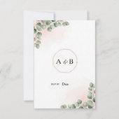 Elegante Eucalyptus Waterverf bruiloft RSVP Kaart (Achterkant)