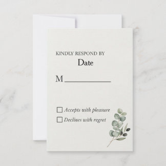 Elegante Eucalyptus Waterverf bruiloft RSVP Kaart