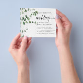 ELEGANTE EUCALYPTUS WATERVERF GREENREY BRUILOFT FLYER (Hand)