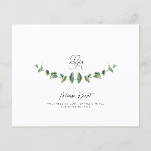 ELEGANTE EUCALYPTUS WATERVERF GREENREY BRUILOFT FLYER (Achterkant)