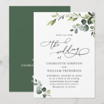 Elegante Eucalyptus Waterverf Groene Huwelijk
