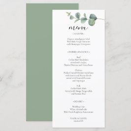 Elegante Eucalyptus Wedding Menu Kaart