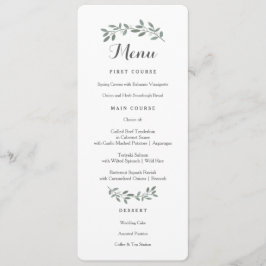 Elegante Eucalyptus Wedding Suite Menu Kaart