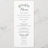 Elegante Eucalyptus Wedding Suite Menu Kaart (Voorkant)