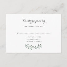 Elegante Eucalyptus Wedding Suite Reactie RSVP