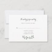 Elegante Eucalyptus Wedding Suite Reactie RSVP (Voorkant)