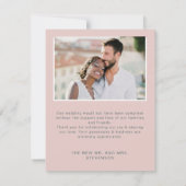 Elegante eucalyptus witte bloemen foto bruiloft bedankkaart (Achterkant)