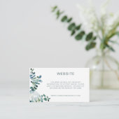 Elegante eucalyptus & witte bloemen QR Code websit Informatiekaartje (Staand voorkant)