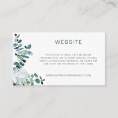 Elegante eucalyptus & witte bloemen QR Code websit Informatiekaartje (Voorkant)