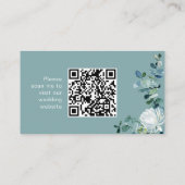 Elegante eucalyptus & witte bloemen QR Code websit Informatiekaartje (Achterkant)