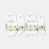 Elegante eucalyptus witte blush hortensia bedankdoosjes (Uitgevouwen)