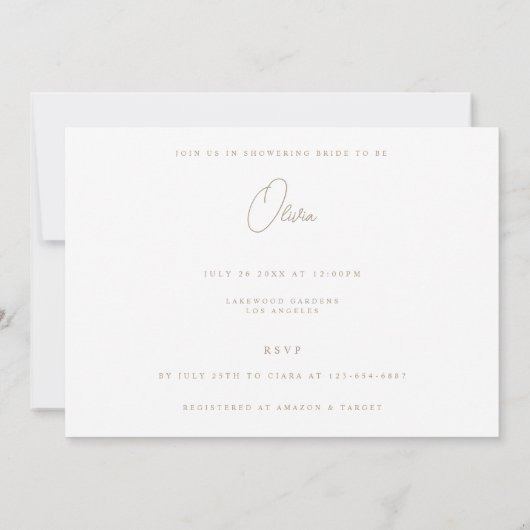 Elegante Eucalyptus Witte Bruidsdouche uitnodiging (Achterkant)